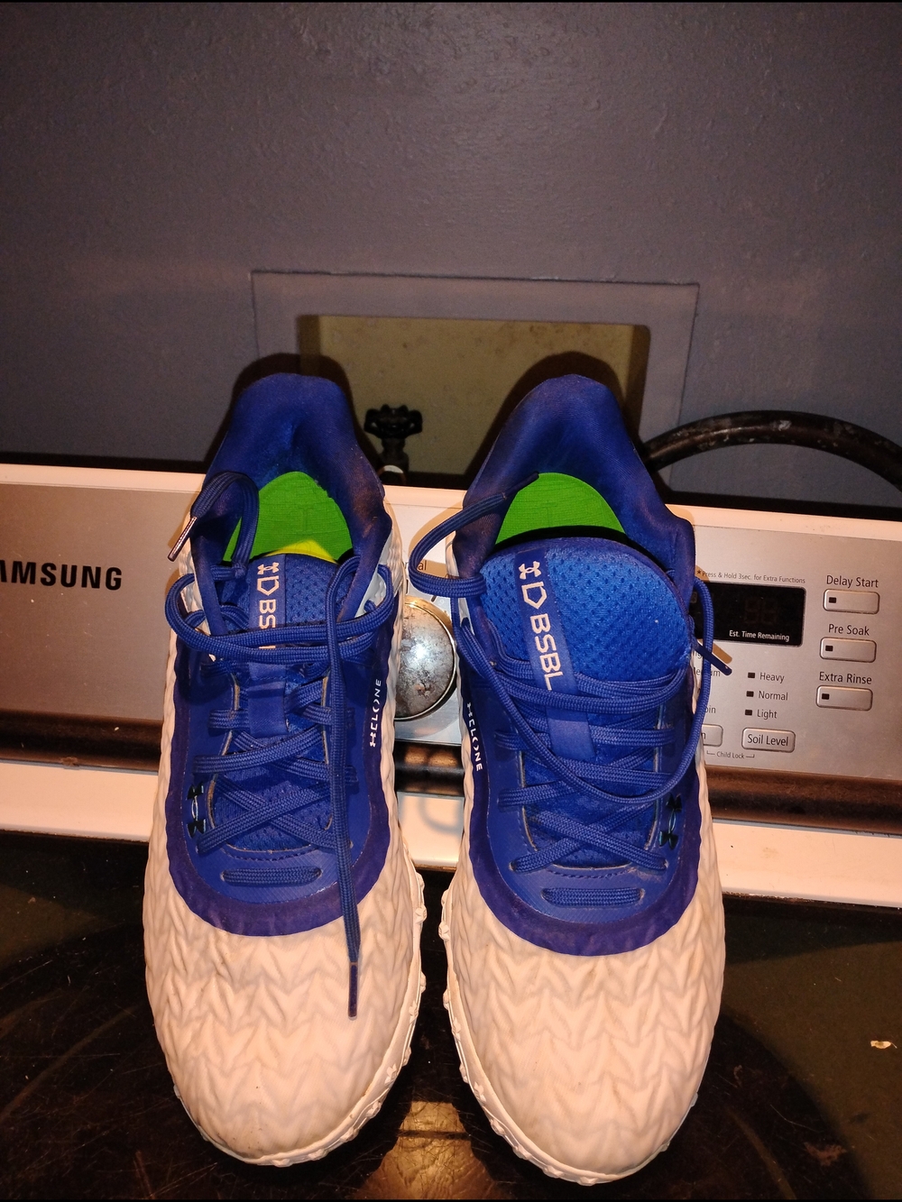 Under Armour Royal Blue Sneakers with Lime Green Insole